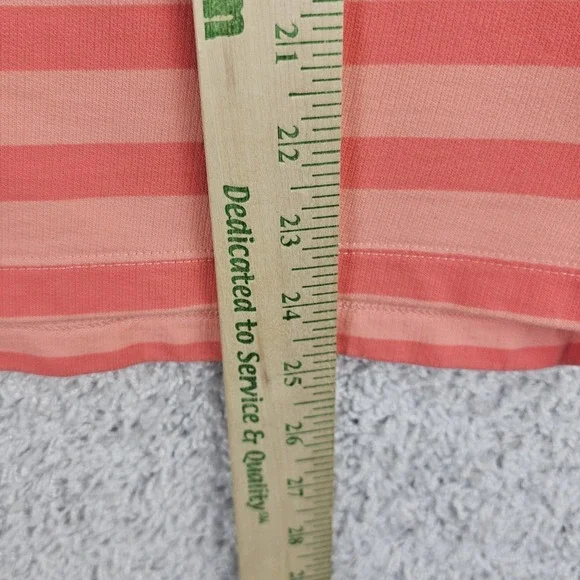LL Bean Rugby Henley Coral Pink Long Sleeve Shirt Womens Medium Preppy Retro - Picture 4 of 16